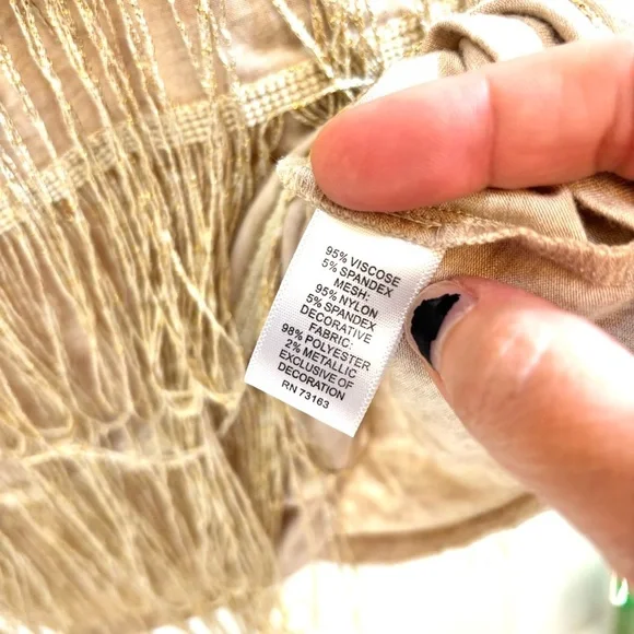 Cupio Fringe Long Tank Top Size Medium Southwestern Sheer Festival Rodeo Cowgirl - Picture 9 of 10